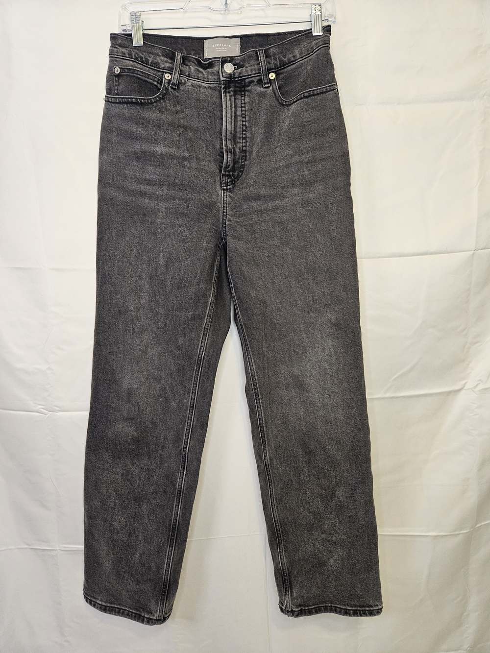 Everlane Womens Gray Medium Wash Straight Denim Jeans Organic Cotton 5-Pocket